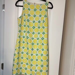 Like New STS (Sail to Sable) Sleeveless Lemon Print Shift Dress